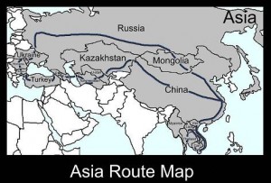 Asia Land Route Map