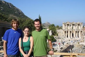 Us infront of the Library in Ephesus