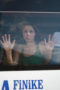Lauren in a bus